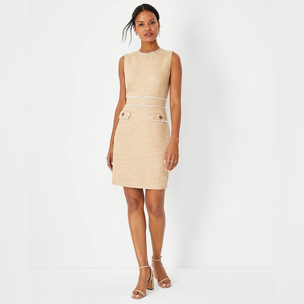 Ann Taylor Shimmer Tweed Sheath Dress